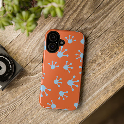 Frog Print Phone Case - Tough Cases, Orange Frog Design, Unique Gift, Fun Accessories, Vibrant Phone Cases, Cool Cases