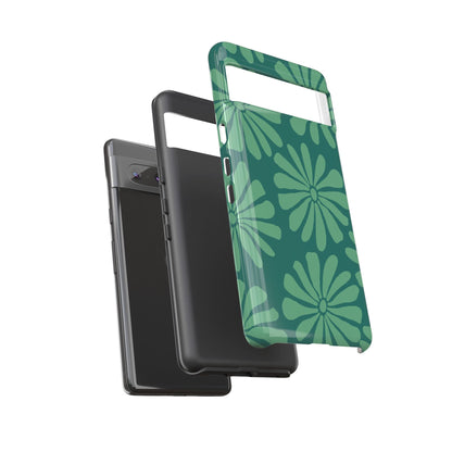 Stylish iPhone Case, Floral Phone Cover, Tough Phone Cases, Green Daisy Design, Unique Gift for Her, Spring Accessories