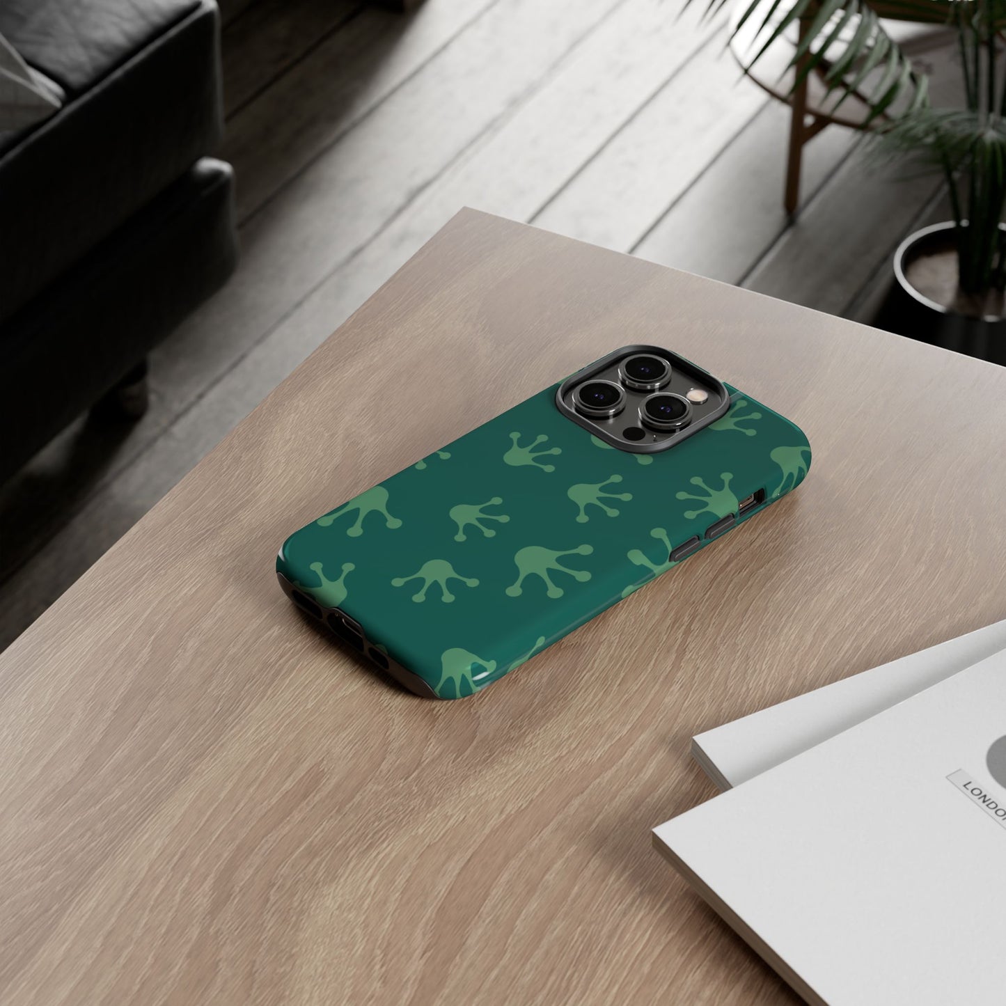 Frog Print Phone Case, Nature Lover Gift, Eco-Friendly Cover, Fun Green Design, Unique Frog Accessories