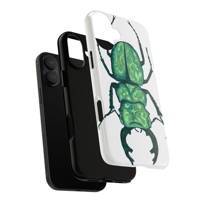 Green Beetle Phone Case - Tough Cases, Insect Lover Gift, Nature Lover Accessory, Unique Phone Cover, Eco-Friendly Design