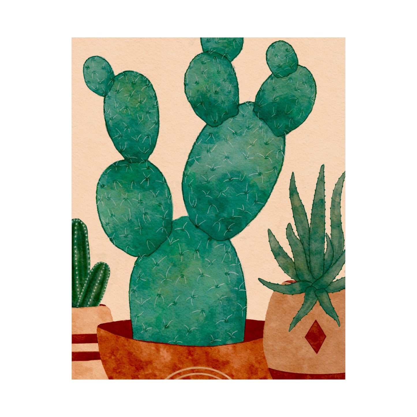 Cactus Art Print, Matte Vertical Posters, Botanical Decor, Green Home Art, Nature Wall Art, Gifts for Plant Lovers