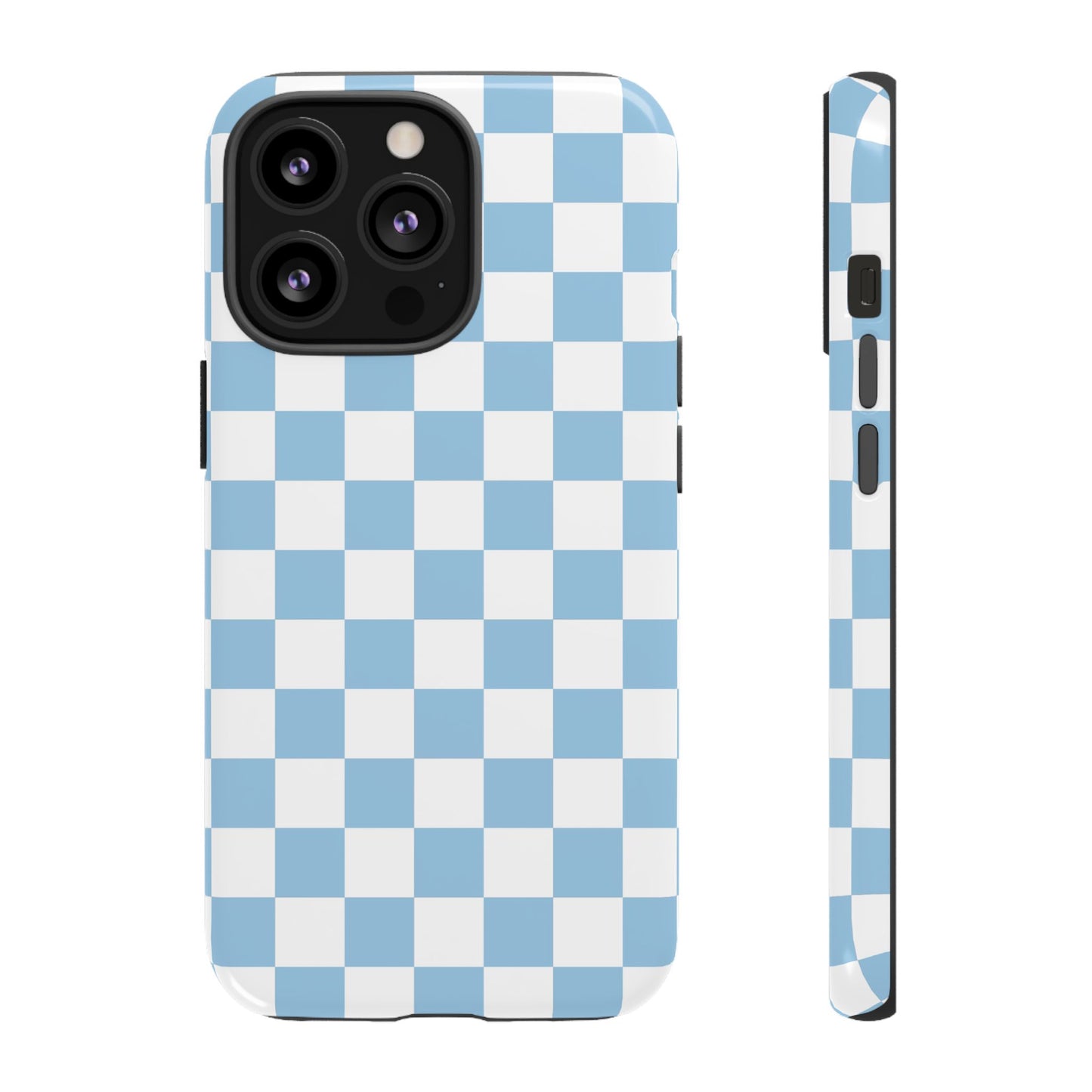 Blue Checkered Phone Case, Tough Phone Cover, Stylish Mobile Protector, Unique Gift for Him/Her, Trendy Accessories for Holidays