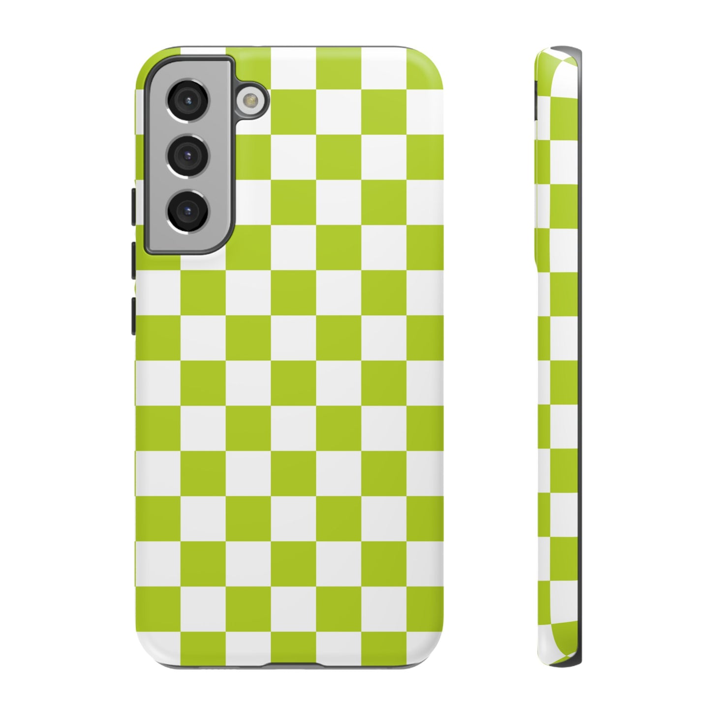 Lively Checker Pattern Phone Case | Tough Cases, Green Checkered Design, Unique Cell Phone Cover, Trendy Accessory, Gift Idea