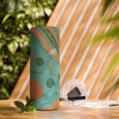 Vibrant Skinny Tumbler, Colorful Drinkware, Reusable Travel Mug, Eco-friendly Gift, Summer Hydration Cup, Stylish Beverage Container