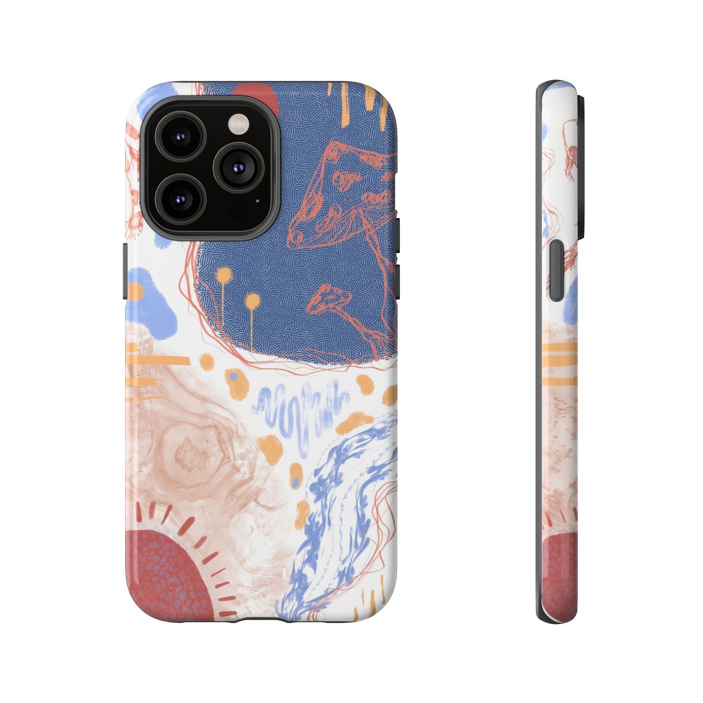 Artistic Phone Case with Abstract Design, Tough Phone Case, Unique Gift, Trendy Accessories, Modern Art Case, Stylish Tech Gear