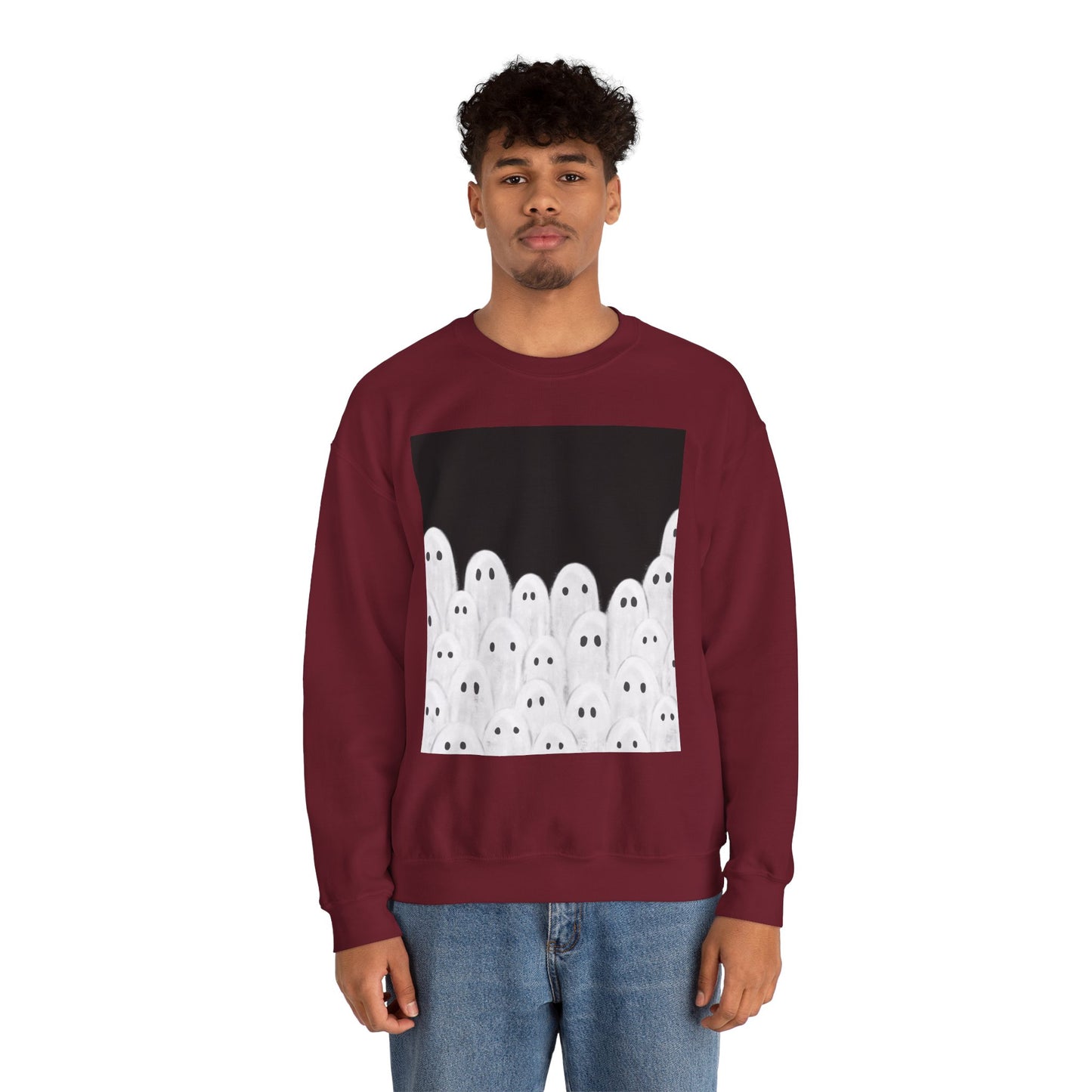 Painted Ghosts Crewneck | Cozy Sweatshirt, Perfect for Halloween, Fall, and Spooky Season