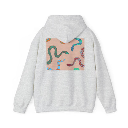 Vibrant Unisex Hoodie with Zen Frog and Snake Design, Cool Gift for Nature Lovers, Casual Wear for All Occasions, Gift for Her, Cool Hoodies
