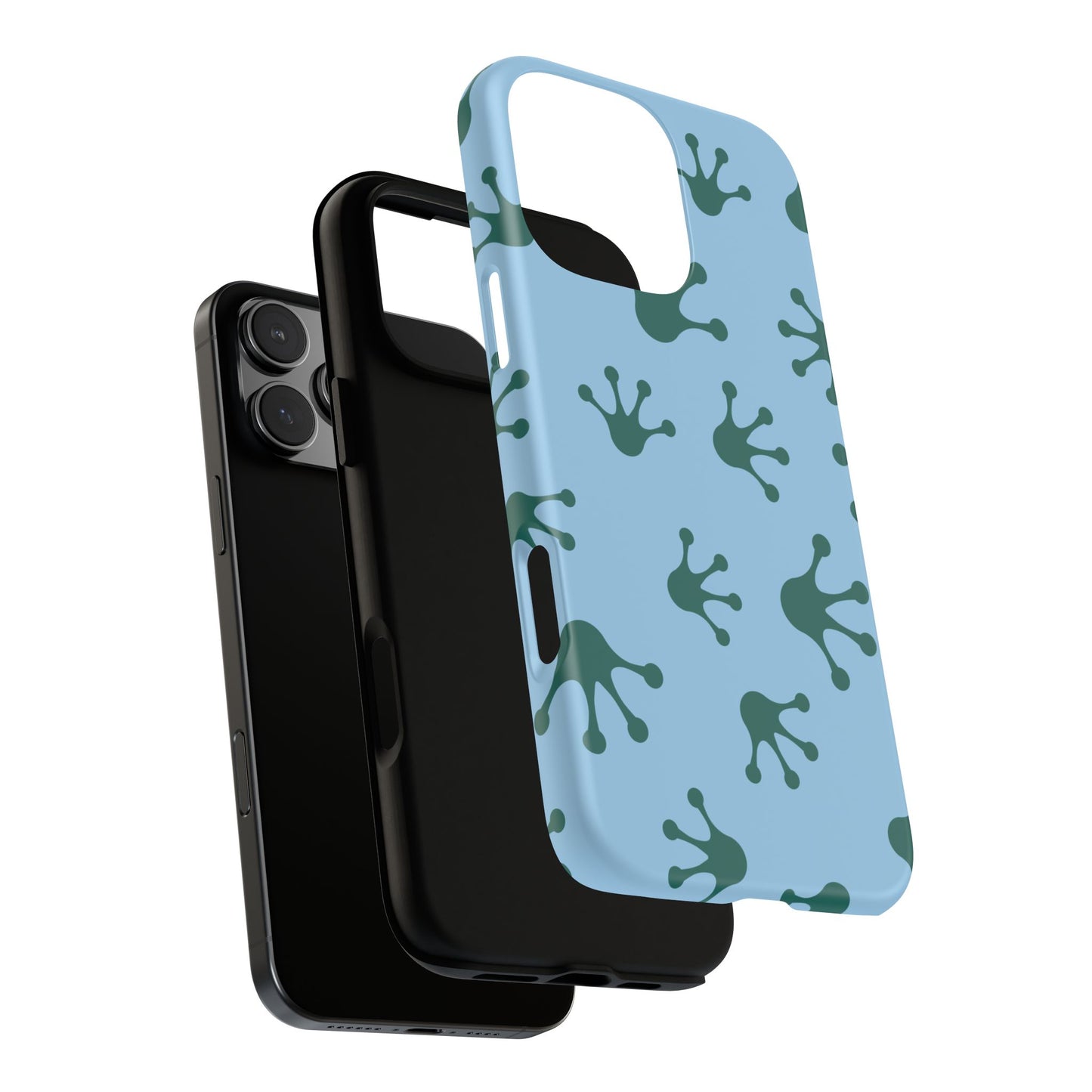 Frog Pattern Phone Case, Tough Cases for Nature Lovers, Unique Gift for Kids, Eco-Friendly Accessories, Stylish Cell Phone Cover, Cute Frog Print Pattern, Artsy Phone Cases
