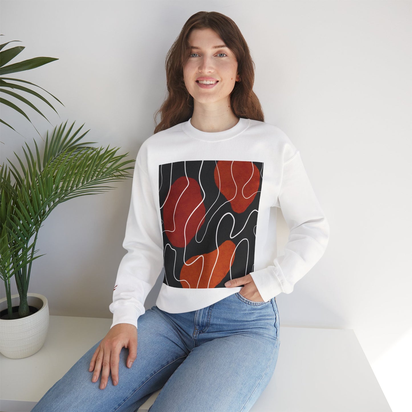 Abstract Modern Crewneck Sweatshirt, Cozy Casual Wear, Gift for Art Lovers, Stylish Layering, Perfect for Fall/Winter, Unique Graphic [...]