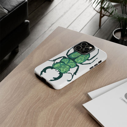 Green Beetle Phone Case - Tough Cases, Insect Lover Gift, Nature Lover Accessory, Unique Phone Cover, Eco-Friendly Design