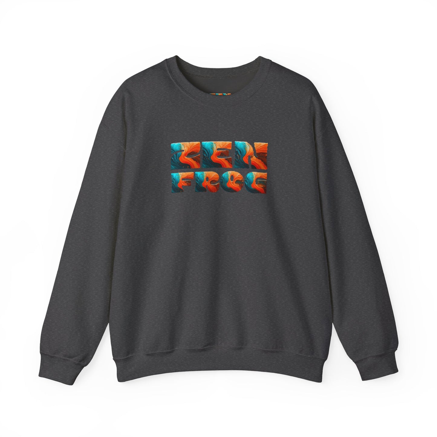 Zen Frog Crewneck Sweatshirt, Cozy Unisex Sweatshirt, Relaxed Fit Fashion, Perfect Gift for Friends, Everyday Style, Casual Wear, Simple Moon Design, Gift for Him, Gift for Her