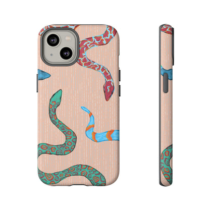 Colorful Snake Phone Case, Tough Phone Case, Unique Phone Cover, Animal Print Case, Gifts for Her, Trendy Accessories