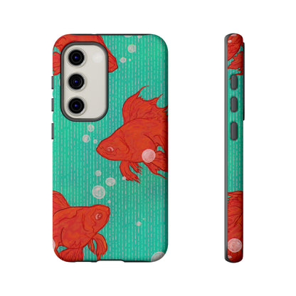 Vibrant Goldfish Phone Case, Colorful iPhone Cover, Ocean Vibe Accessory, Unique Gift for Fish Lovers, Cute Phone Cases