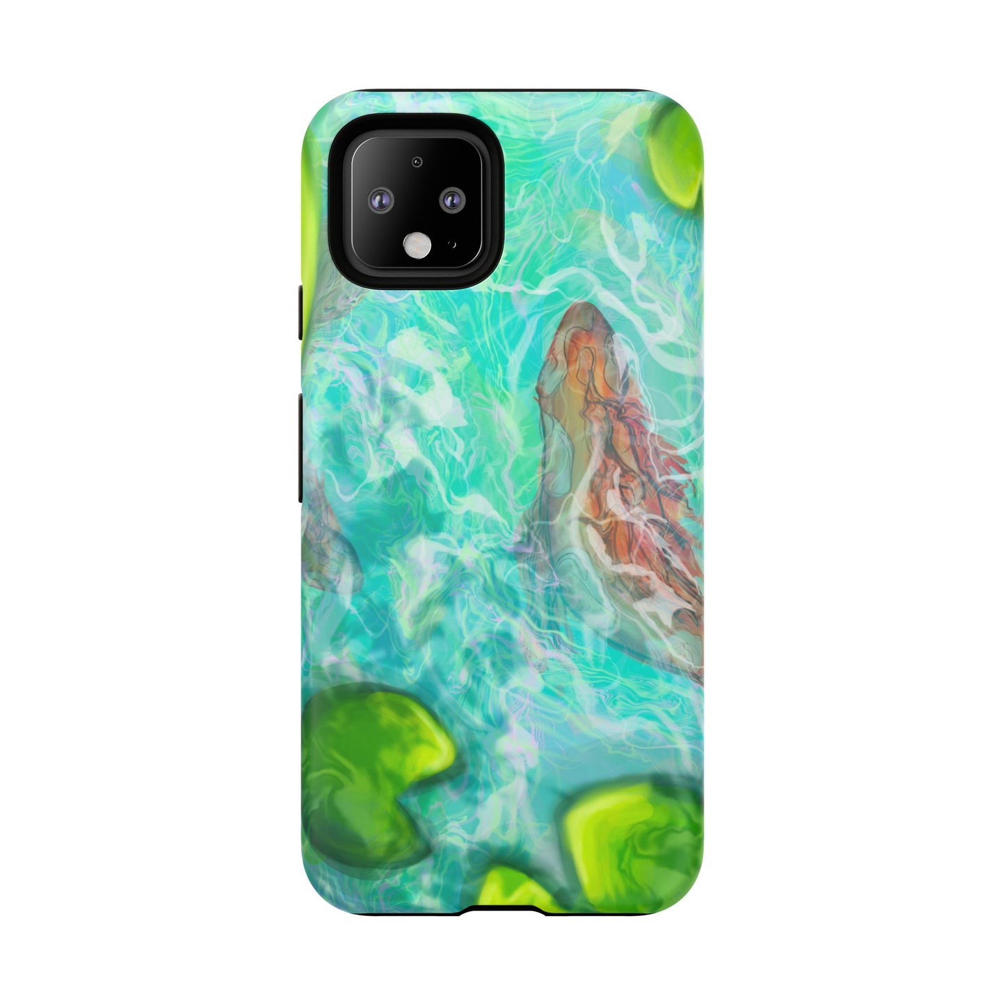 Watercolor Phone Case, Nature Lover Gift, Tough Phone Cover, Phone Accessory, Unique Design for Spring/Summer, Lily Pad, Fish Pond