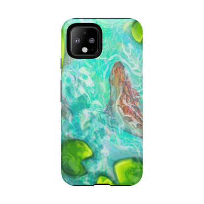 Watercolor Phone Case, Nature Lover Gift, Tough Phone Cover, Phone Accessory, Unique Design for Spring/Summer, Lily Pad, Fish Pond