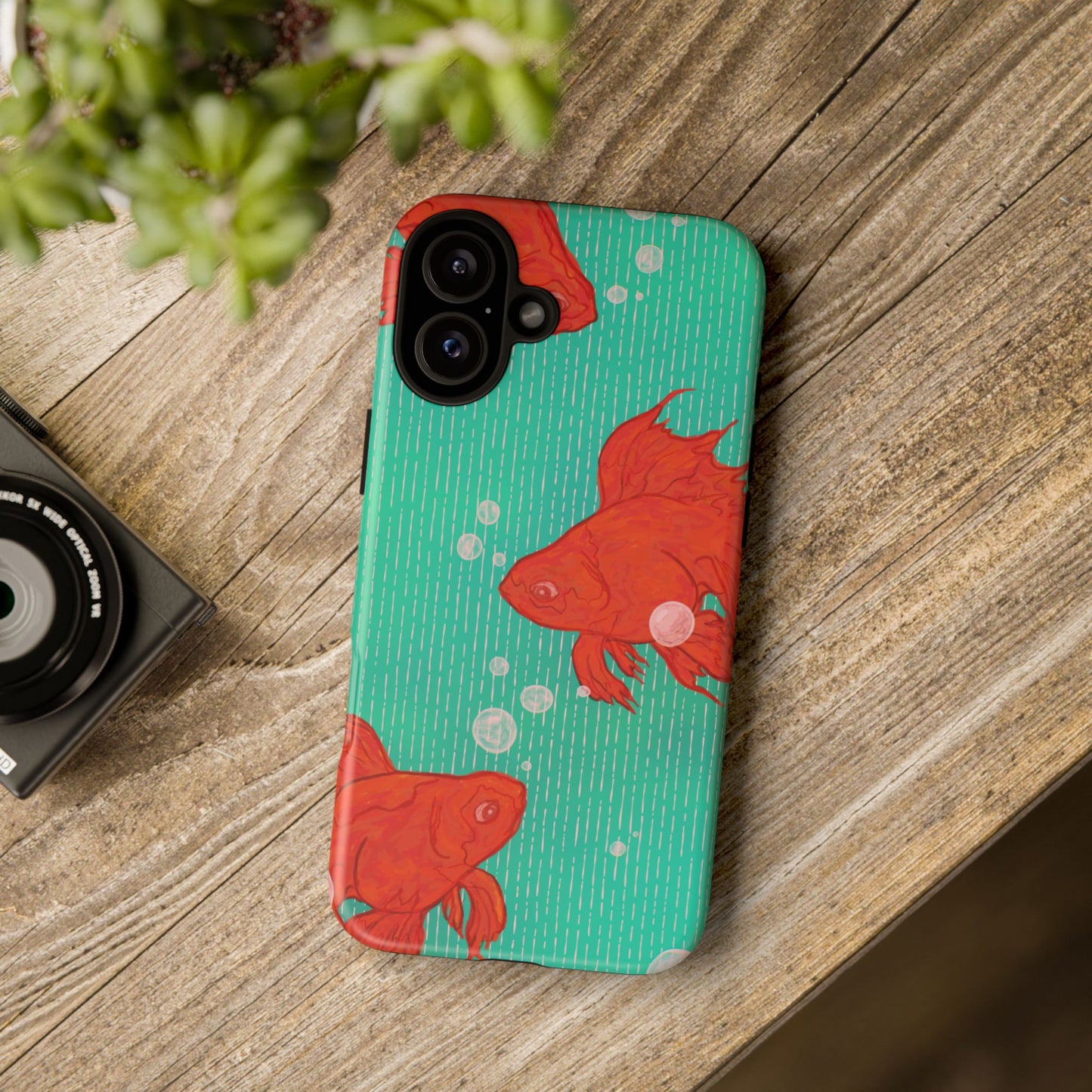Vibrant Goldfish Phone Case, Colorful iPhone Cover, Ocean Vibe Accessory, Unique Gift for Fish Lovers, Cute Phone Cases