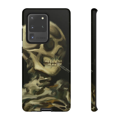 Skull Phone Case - Tough Cases, Macabre Style, Unique Accessories, Perfect for Halloween, Gothic Decor, Edgy Gift Idea | Van Gogh Reimagined, Abstract Twist on  Van Gogh's Skeleton with Burning Cigarette