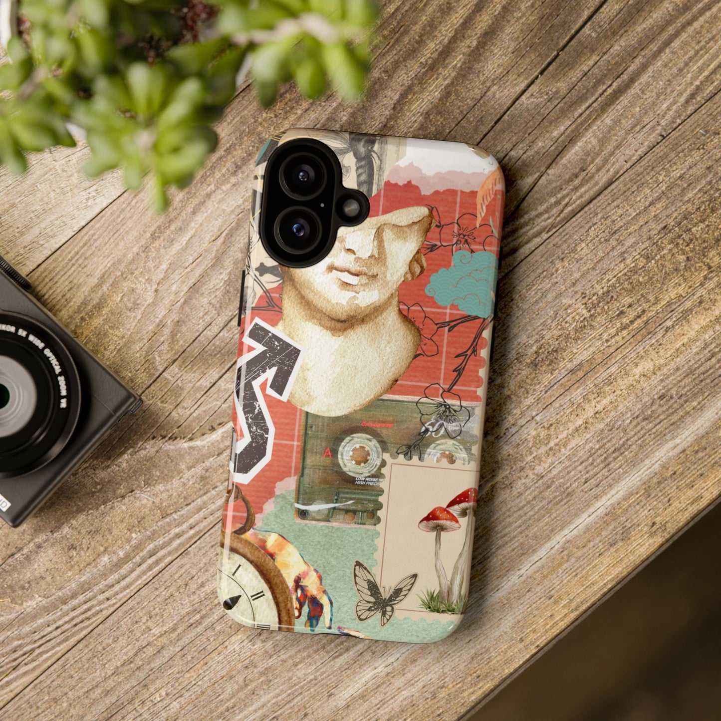 Artistic iPhone Case, Tough Cases with Vintage Design, Unique Phone Cover, Gift for Art Lovers, Protective Case for All Occasions, Vintage Collage Art