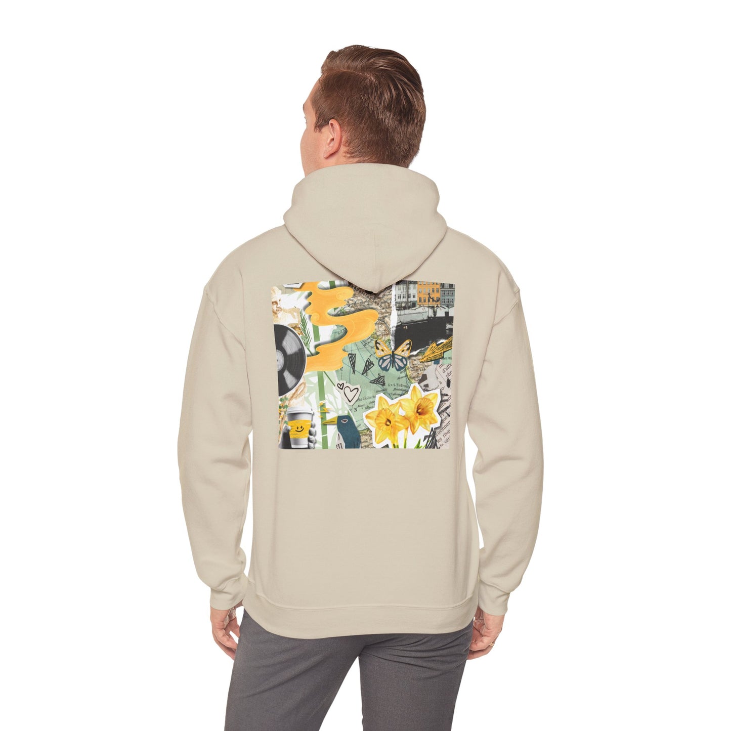 Lotus Flower Unisex Hoodie: Cozy Sweatshirt, Gift for Yoga Lovers, Meditation Apparel, Casual Streetwear, Nature-Inspired Wear, Artsy Collage, Cool Crewnecks