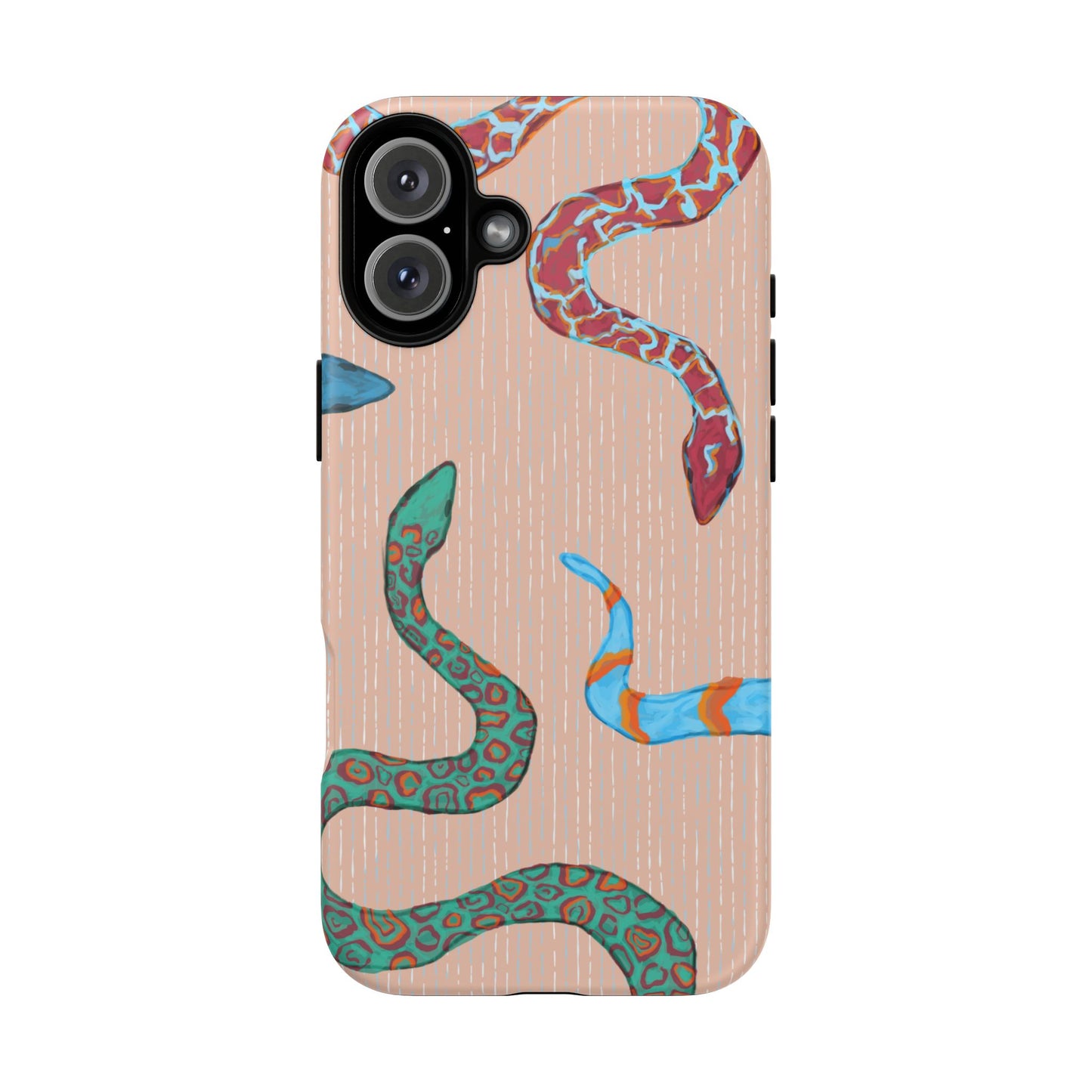Colorful Snake Phone Case, Tough Phone Case, Unique Phone Cover, Animal Print Case, Gifts for Her, Trendy Accessories