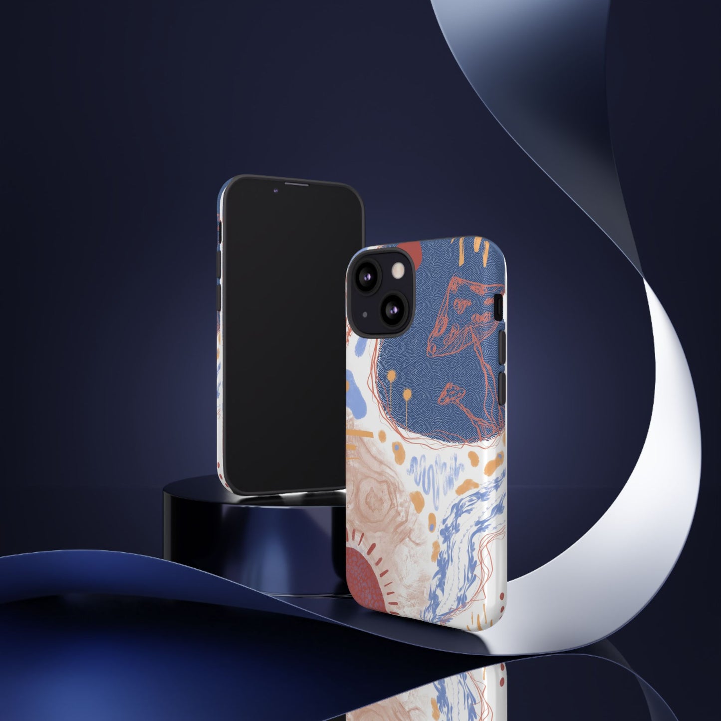 Artistic Phone Case with Abstract Design, Tough Phone Case, Unique Gift, Trendy Accessories, Modern Art Case, Stylish Tech Gear