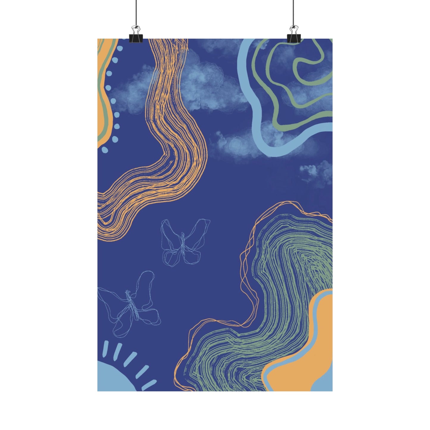 Artistic Butterfly Wall Poster, Abstract Home Decor, Bohemian Wall Art, Unique Gift, Colorful Room Accent, Modern Aesthetic Print