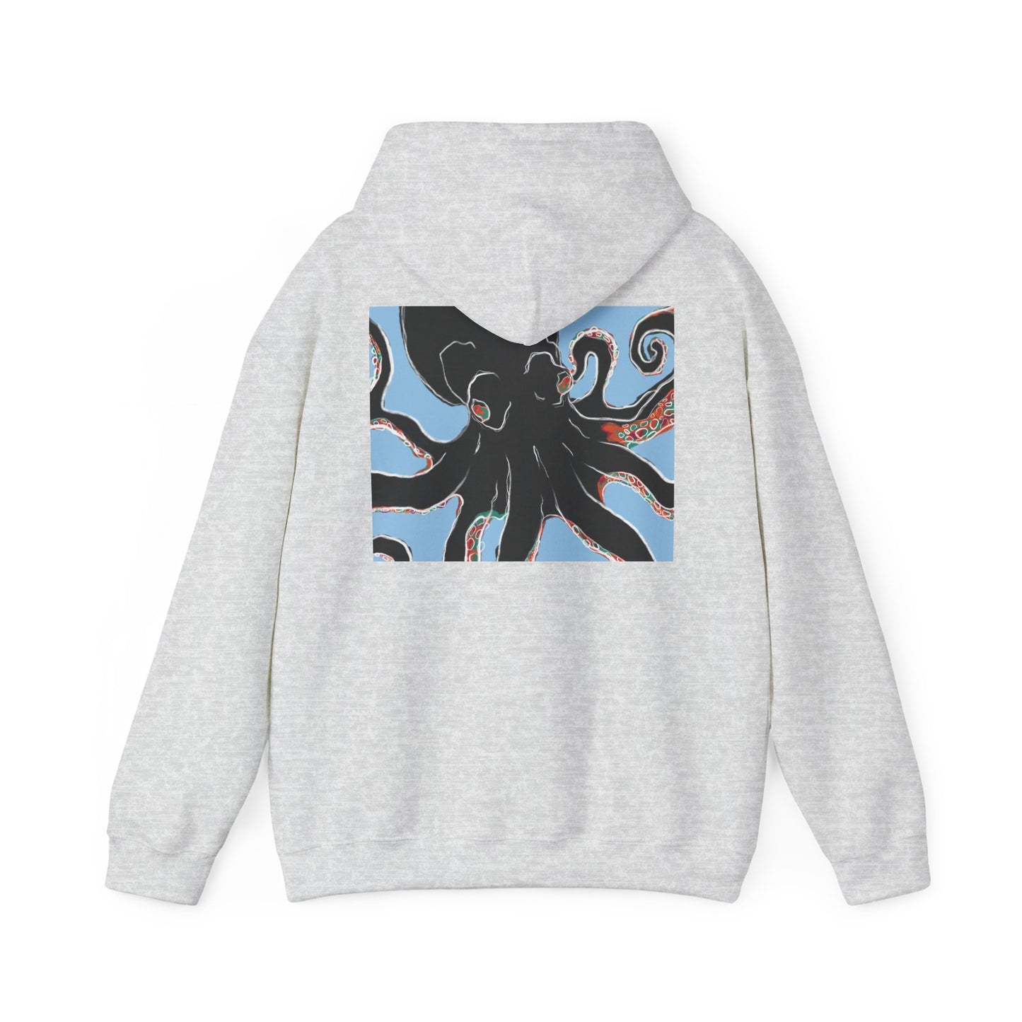 Zen Frog Octopus Unisex Heavy Blend Hooded Sweatshirt, Cozy Graphic Hoodie, Gift for Ocean Lovers, Unique Casual Wear, Relaxed Style
