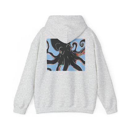 Zen Frog Octopus Unisex Heavy Blend Hooded Sweatshirt, Cozy Graphic Hoodie, Gift for Ocean Lovers, Unique Casual Wear, Relaxed Style