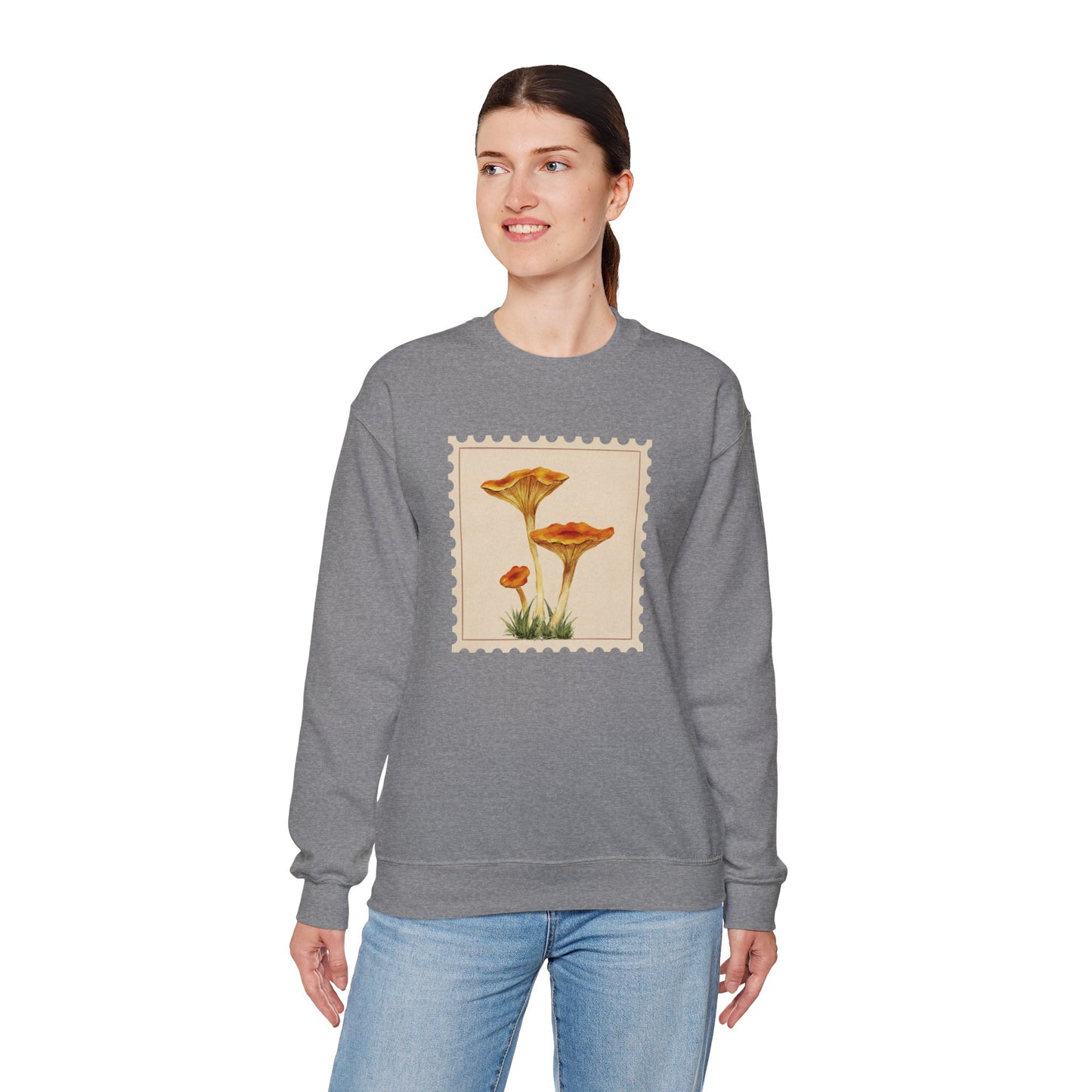 Vintage Floral Crewneck Sweatshirt, Cozy Fall Wear, Unisex Gift, Mushroom Art Apparel, Nature Lover Outfit, Comfy Mushroom Crewneck, Vintage Style