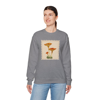 Vintage Floral Crewneck Sweatshirt, Cozy Fall Wear, Unisex Gift, Mushroom Art Apparel, Nature Lover Outfit, Comfy Mushroom Crewneck, Vintage Style