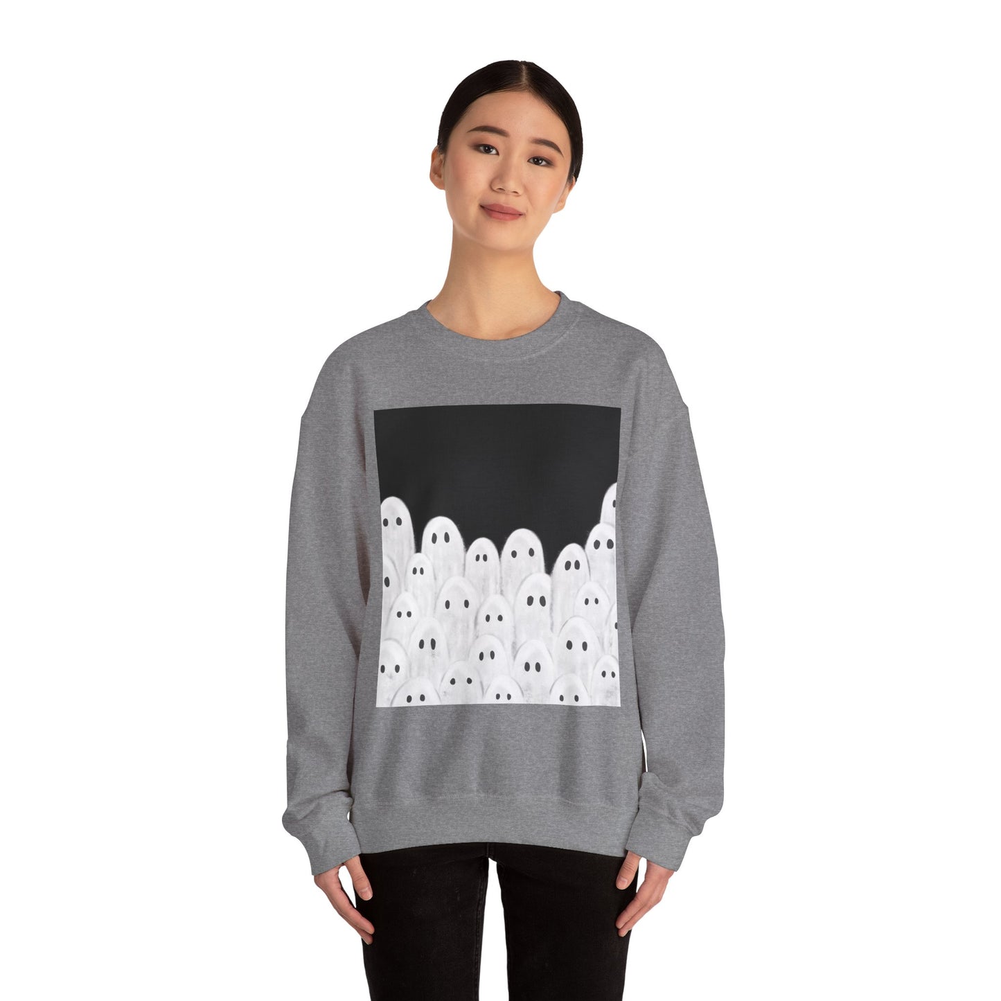 Painted Ghosts Crewneck | Cozy Sweatshirt, Perfect for Halloween, Fall, and Spooky Season