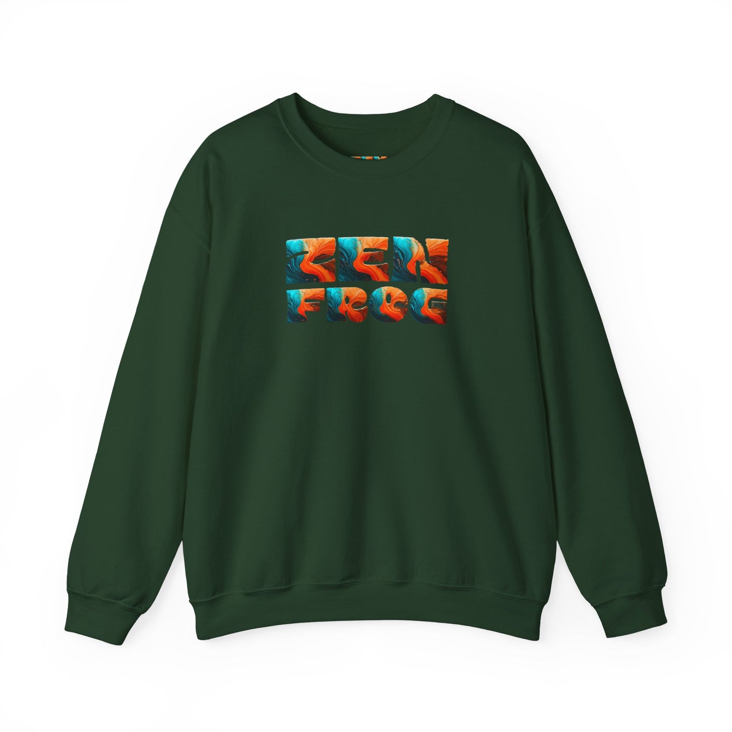 Zen Frog Crewneck Sweatshirt, Cozy Unisex Sweatshirt, Relaxed Fit Fashion, Perfect Gift for Friends, Everyday Style, Casual Wear, Simple Moon Design, Gift for Him, Gift for Her