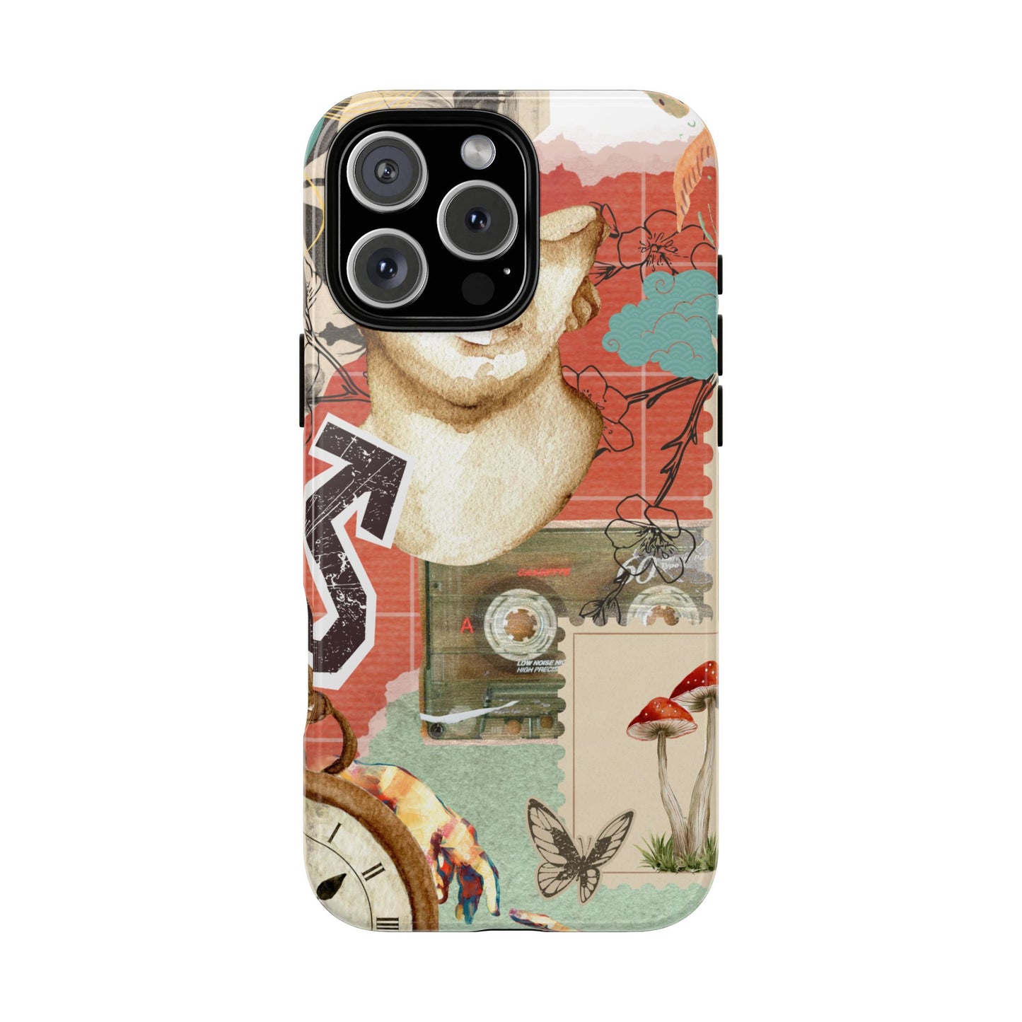 Artistic iPhone Case, Tough Cases with Vintage Design, Unique Phone Cover, Gift for Art Lovers, Protective Case for All Occasions, Vintage Collage Art