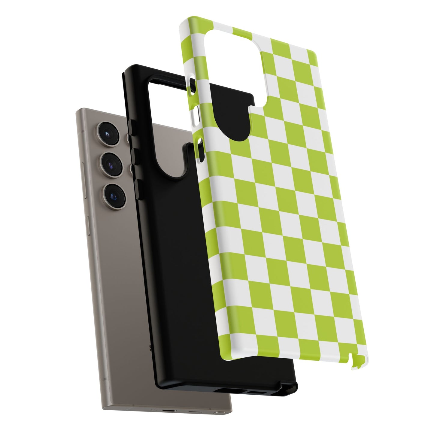 Lively Checker Pattern Phone Case | Tough Cases, Green Checkered Design, Unique Cell Phone Cover, Trendy Accessory, Gift Idea