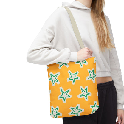 Starry Yellow Tote Bag | Stylish Grocery Tote, Eco-Friendly Bag, Beach Bag, Weekend Getaway, Custom Design