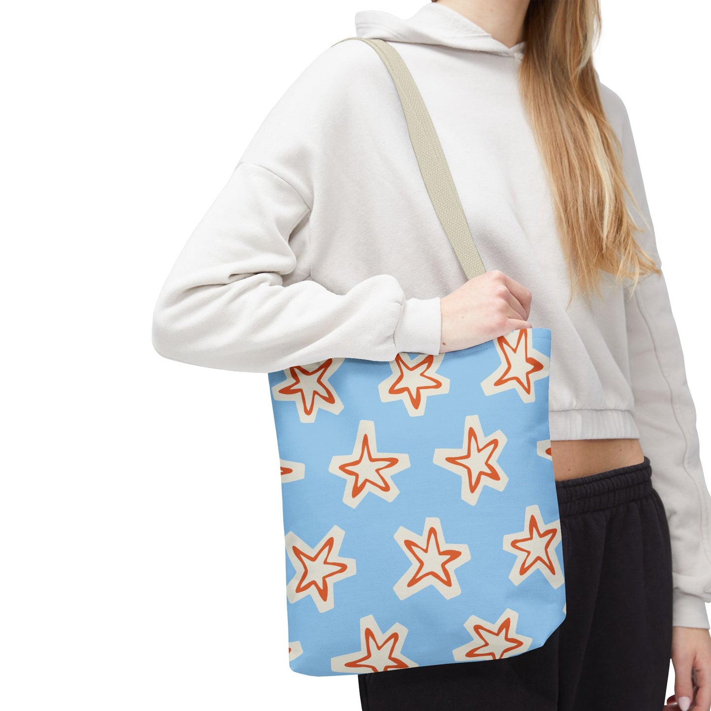 Starry Blue Tote Bag | Stylish Grocery Tote, Eco-Friendly Bag, Beach Bag, Weekend Getaway, Custom Design
