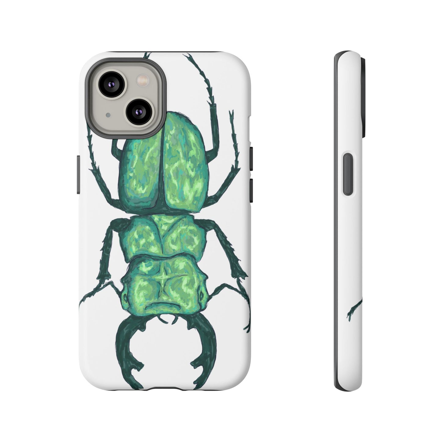 Green Beetle Phone Case - Tough Cases, Insect Lover Gift, Nature Lover Accessory, Unique Phone Cover, Eco-Friendly Design