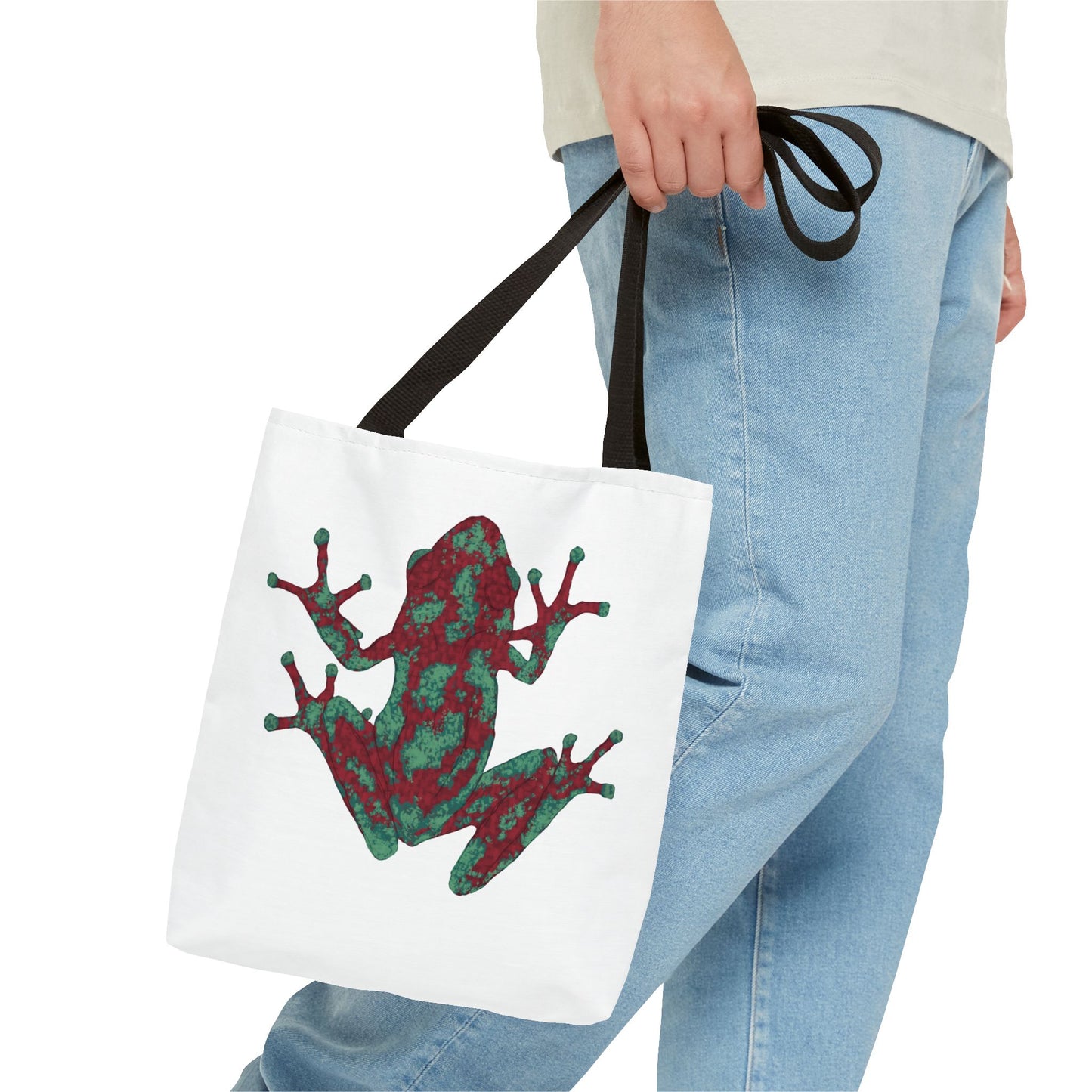 Frog Art Tote Bag, Eco-Friendly Shopping Bag, Nature Lover Gift, Stylish Reusable Tote, Unique Animal Print Purse