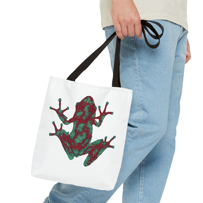 Frog Art Tote Bag, Eco-Friendly Shopping Bag, Nature Lover Gift, Stylish Reusable Tote, Unique Animal Print Purse
