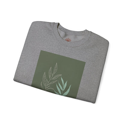 Botanical Minimalist Crewneck Sweatshirt, Cozy Unisex Pullover, Nature-Inspired Gift, Fall Fashion, Comfortable Layering Piece