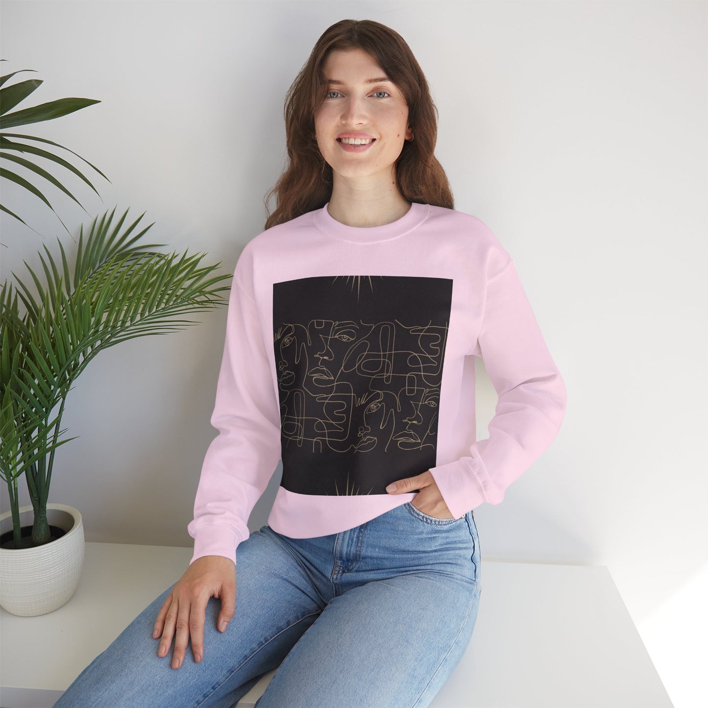 Stylish Unisex Crewneck Sweatshirt - Modern Art Design, Cozy Gift for Him/Her, Perfect for Fall, Casual Wear, Art Lovers, Abstract, Minimalist, Autumn Vibes