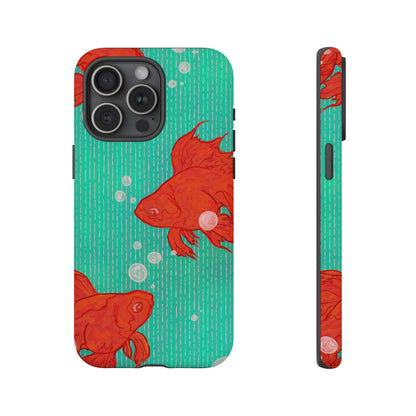 Vibrant Goldfish Phone Case, Colorful iPhone Cover, Ocean Vibe Accessory, Unique Gift for Fish Lovers, Cute Phone Cases