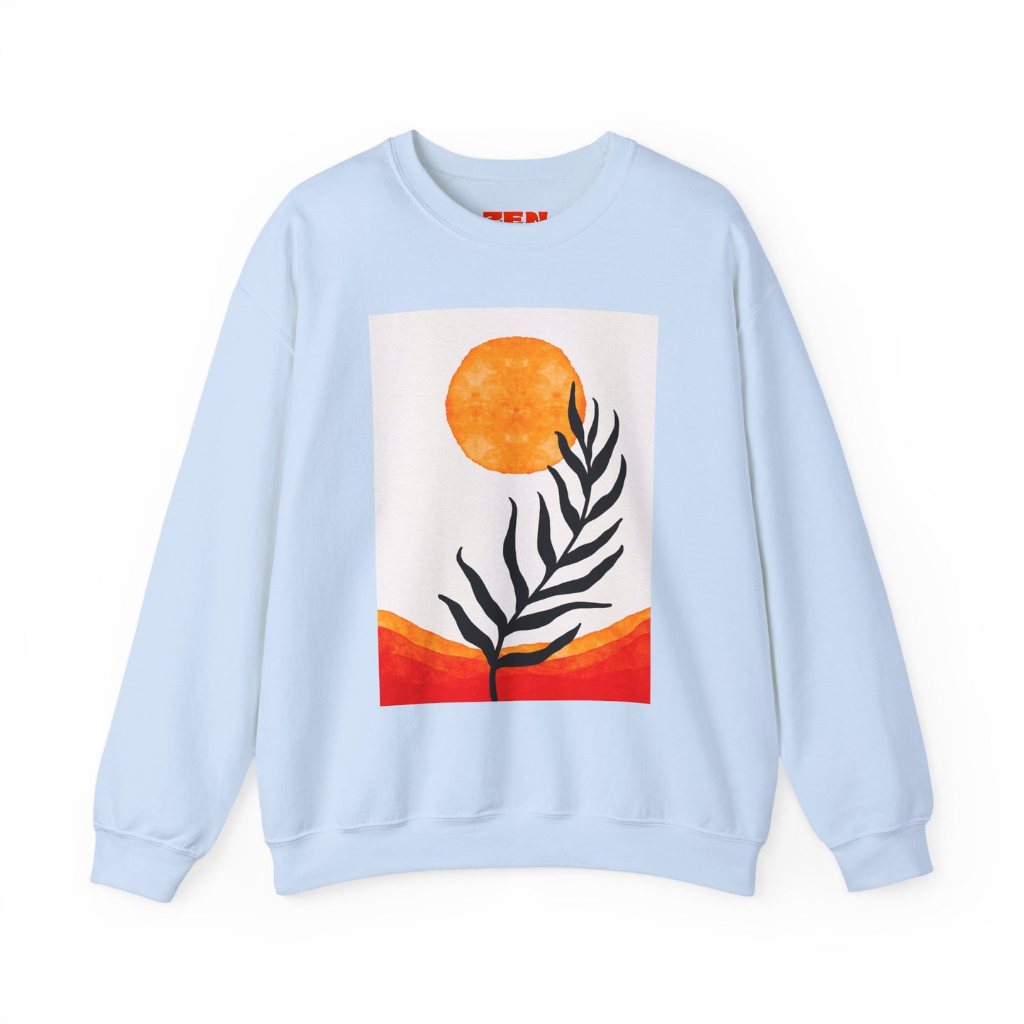 Bohemian Sun & Leaf Crewneck Sweatshirt, Cozy Unisex Sweatshirt, Nature-Inspired Apparel, Fall Fashion, Gift for Nature Lovers