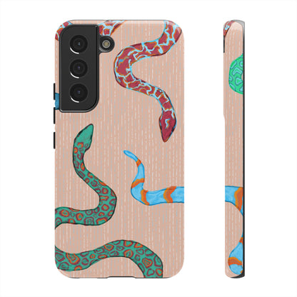 Colorful Snake Phone Case, Tough Phone Case, Unique Phone Cover, Animal Print Case, Gifts for Her, Trendy Accessories