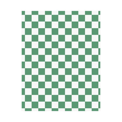 Green Checkerboard Matte Vertical Posters | Home Decor, Wall Art, Living Room Accent, Patterned Prints, Gift for Art Lovers