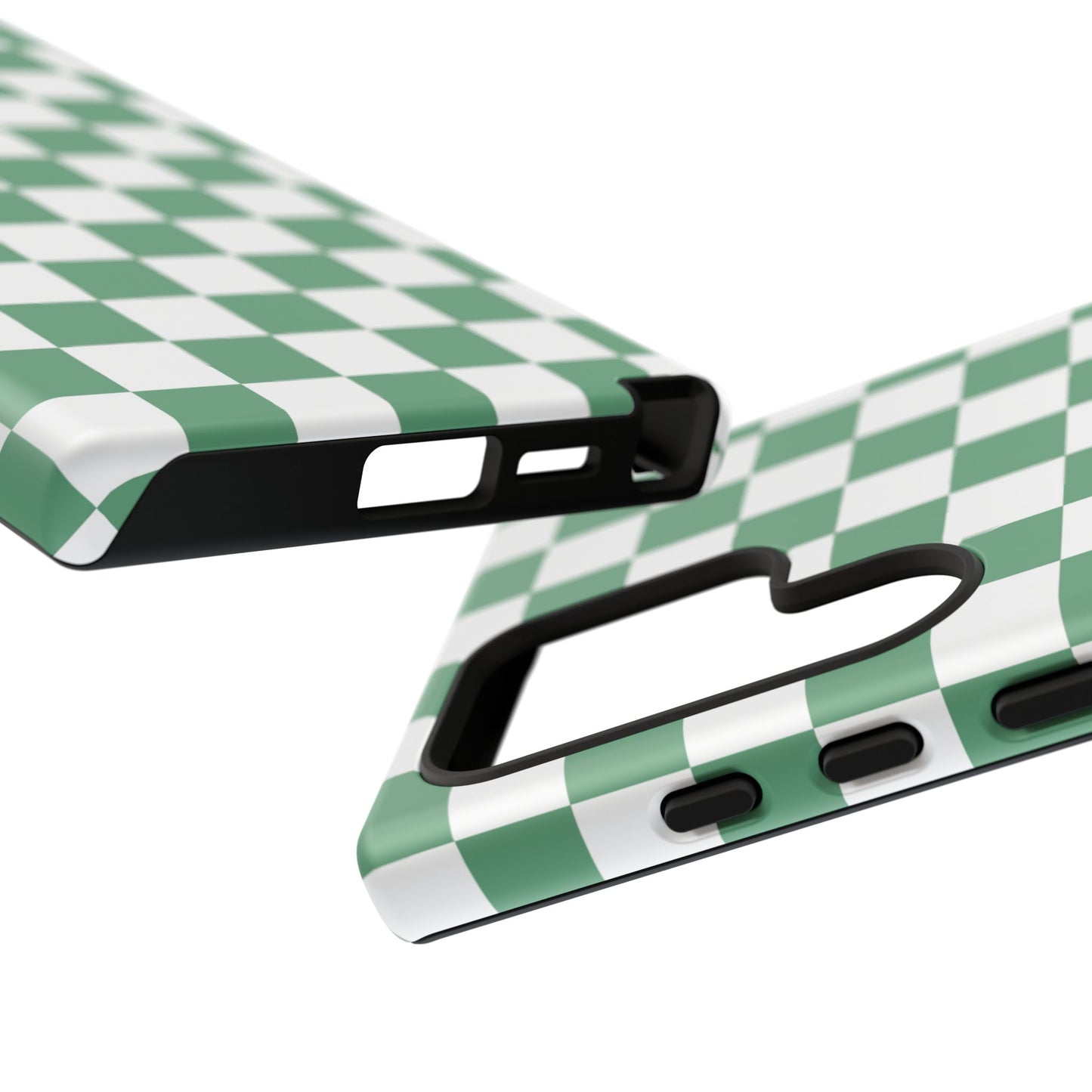 Stylish Phone Case - Green Checker Print, Trendy Phone Cover, Unique Gift, Modern Accessories, Eco-Friendly Case