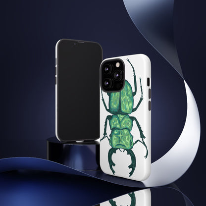 Green Beetle Phone Case - Tough Cases, Insect Lover Gift, Nature Lover Accessory, Unique Phone Cover, Eco-Friendly Design