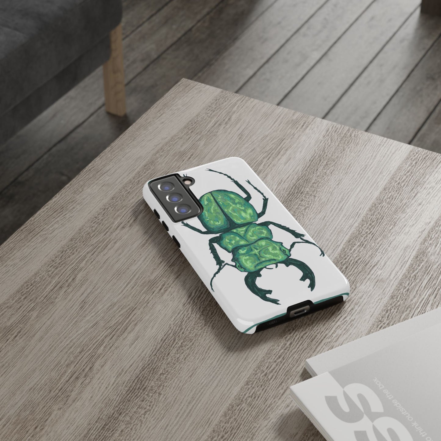 Green Beetle Phone Case - Tough Cases, Insect Lover Gift, Nature Lover Accessory, Unique Phone Cover, Eco-Friendly Design