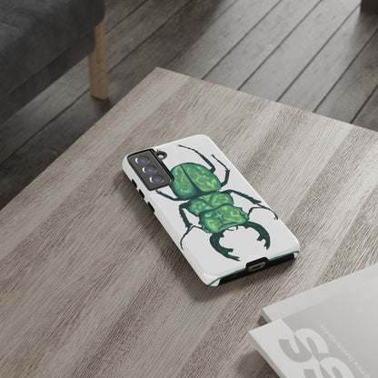 Green Beetle Phone Case - Tough Cases, Insect Lover Gift, Nature Lover Accessory, Unique Phone Cover, Eco-Friendly Design