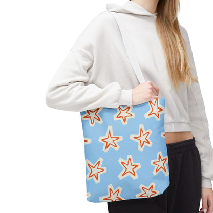 Starry Blue Tote Bag | Stylish Grocery Tote, Eco-Friendly Bag, Beach Bag, Weekend Getaway, Custom Design